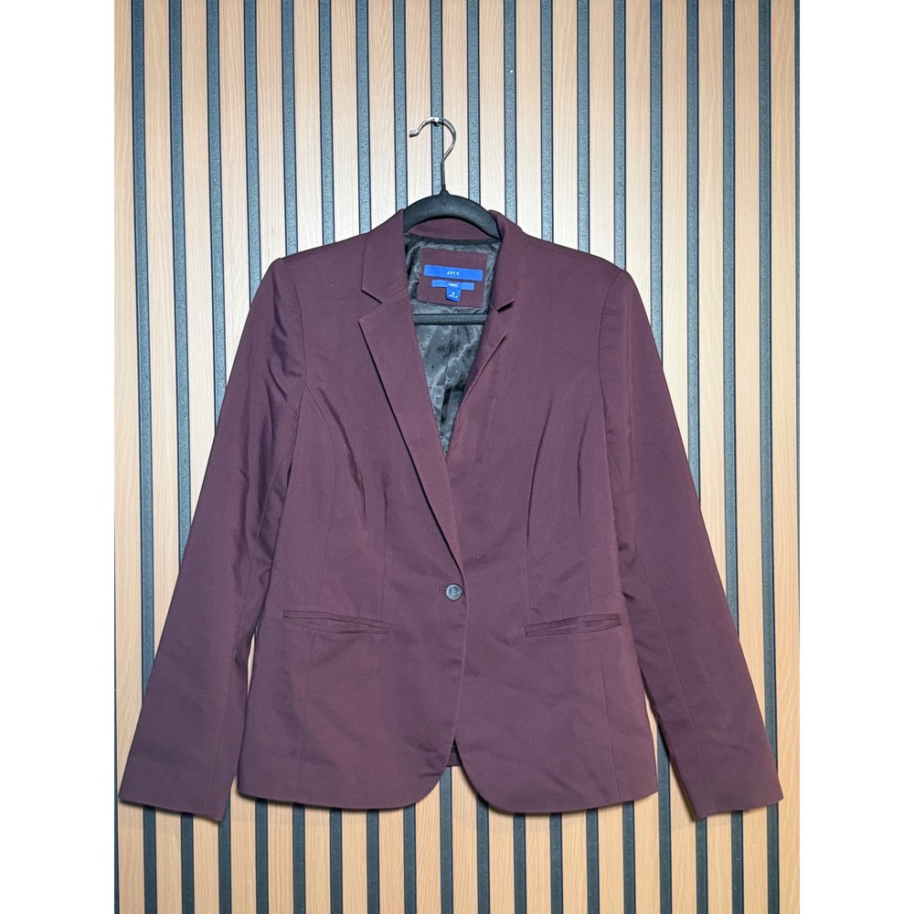 Apt 9 Torie‎ Blazer Mens Size 10 Burgundy Single Button Notched Lapel Sport Coat